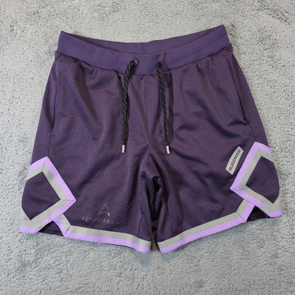Legends Performance Shorts Mens Large Purple Mesh Zipper Pockets Logo Lined